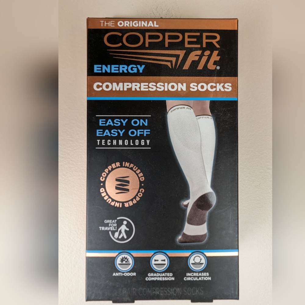 Copper fit size S/M energy compression socks, never worn